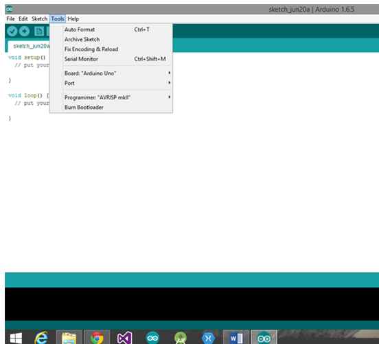 IDE where you need to select the port